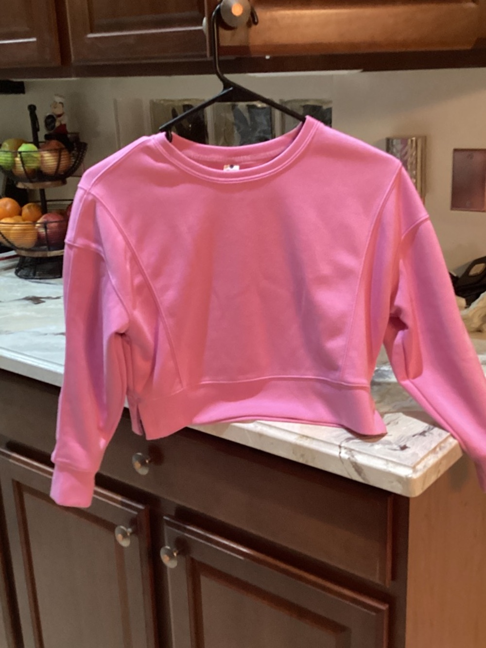 Yogalicious Bubblegum Pink Cropped Crew Sweatshirt